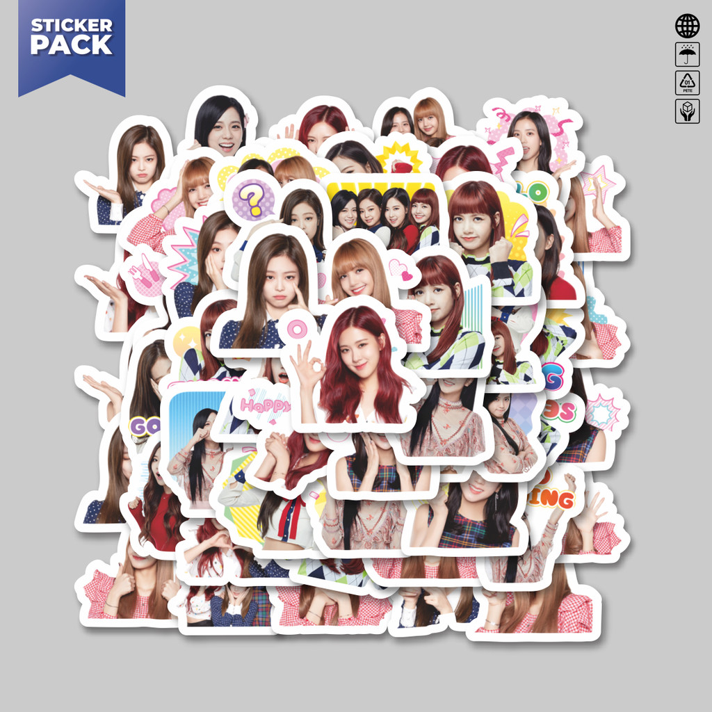 

[100PCS]Stiker Pack Stiker Girl Band Black Pink Aesthetic Vinyl Anti Air Dekorasi Sticker Laptop Buku Journal Koper Helm Casing HP Gitar Helm Skateboard