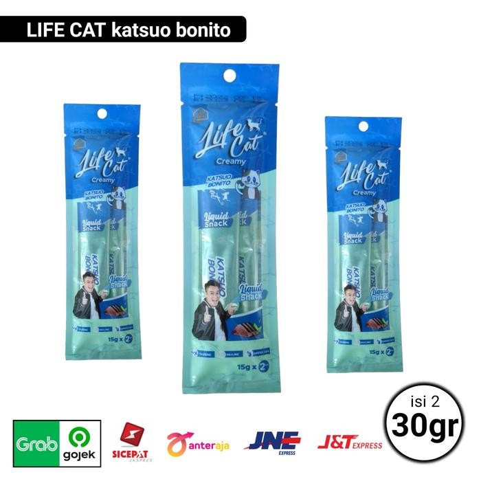 

SNACK KUCING LIFE CAT CREAMY TREATS CEMILAN SNACK KUCING - katsuo bonito