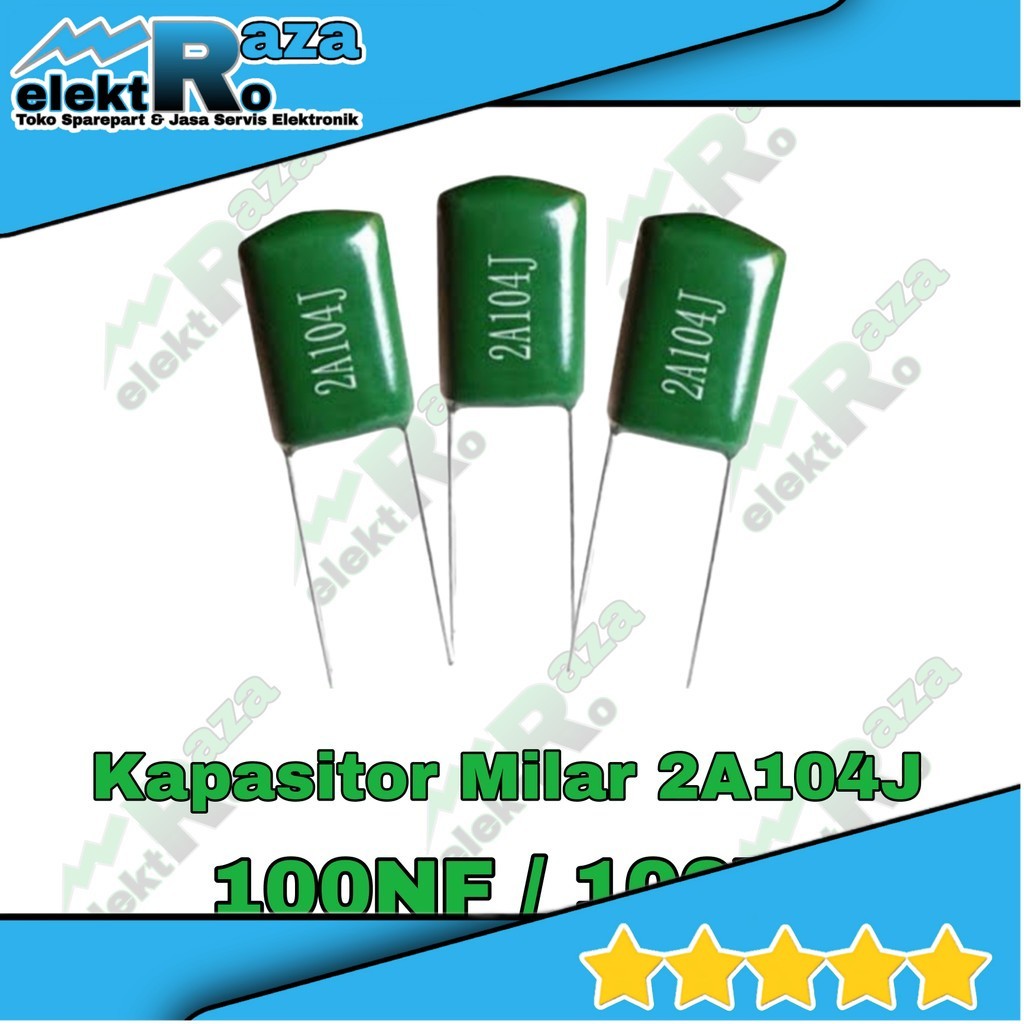 Kapasitor Milar 100nf 104 100 Volt | Capasitor Mylar 104J 2A104J 100V