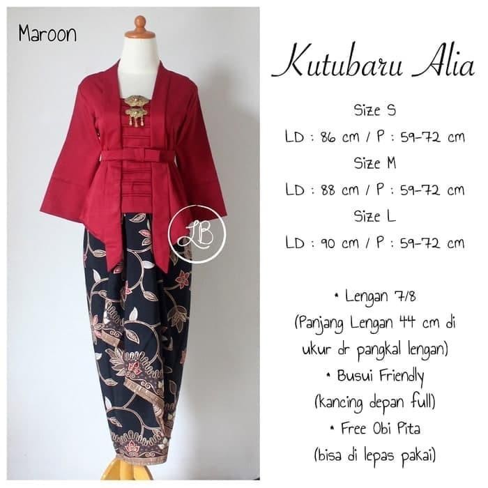 

Kebaya Kutu Baru Alia Set Dark Maroon - SET MAROON