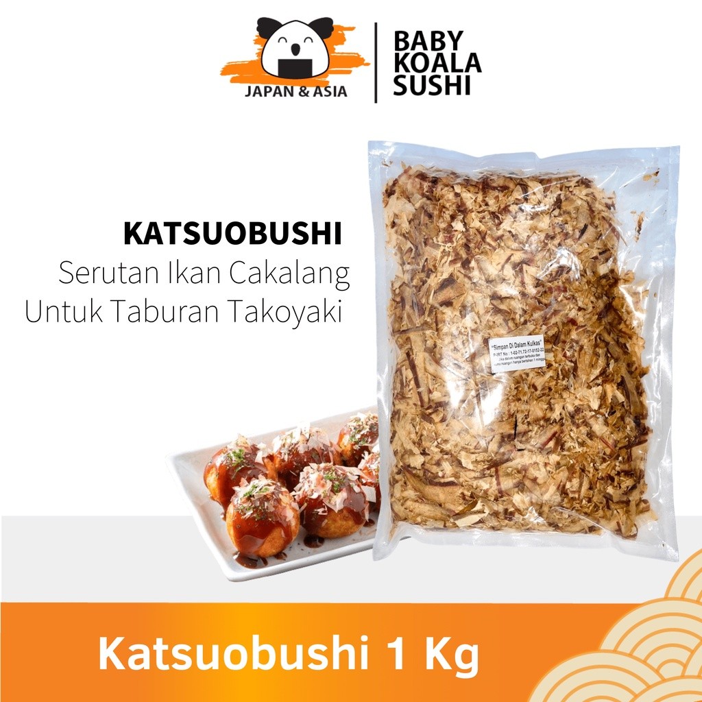 

KATSUOBUSHI Bonito Flakes 1 Kg Halal │ Taburan Takoyaki Katsuo Bushi Serutan Ikan Cakalang