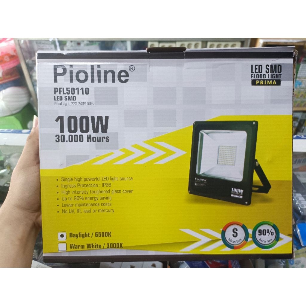 LAMPU SOROT LED FLOOD LIGHT PIOLINE PRIMA 100WATT IP66