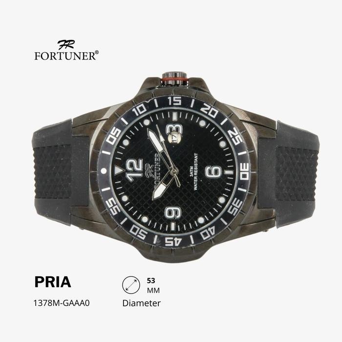 Fortuner Jam Tangan Pria Dual Time Water Resist Arthel - Hitam