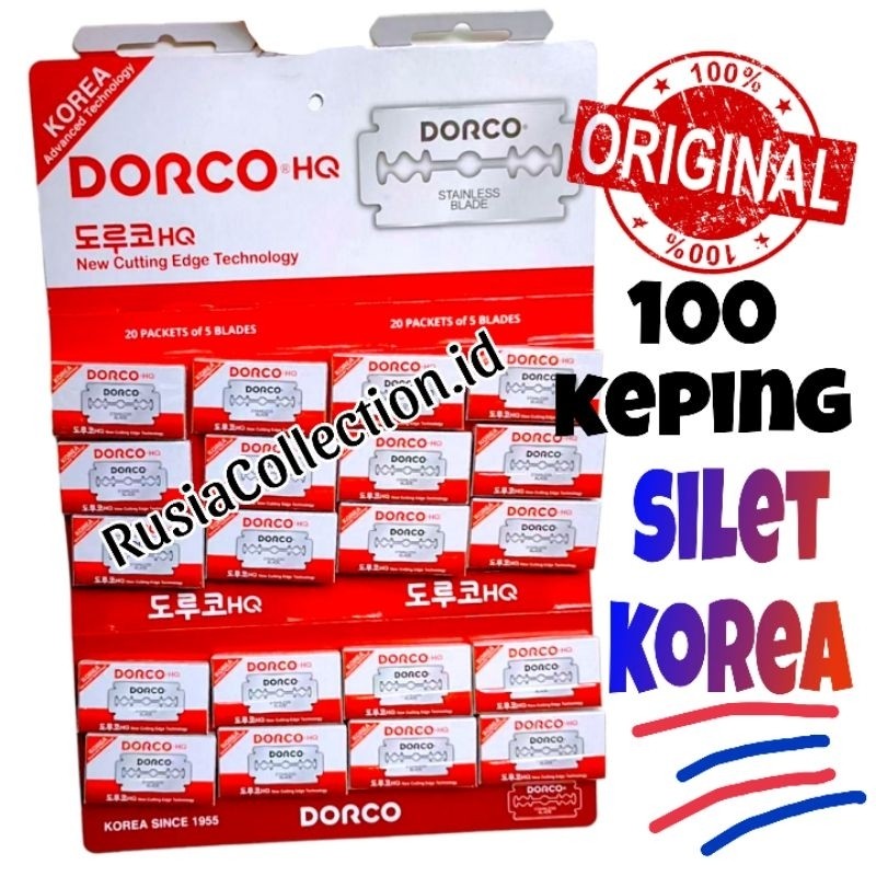 SILET DORCO ORI SILET STAINLESS KOREA ( 100 KEPING ) ( 120 KEPING ) / 1RENTENG/ 1PAPAN ISI 20 KOTAK 