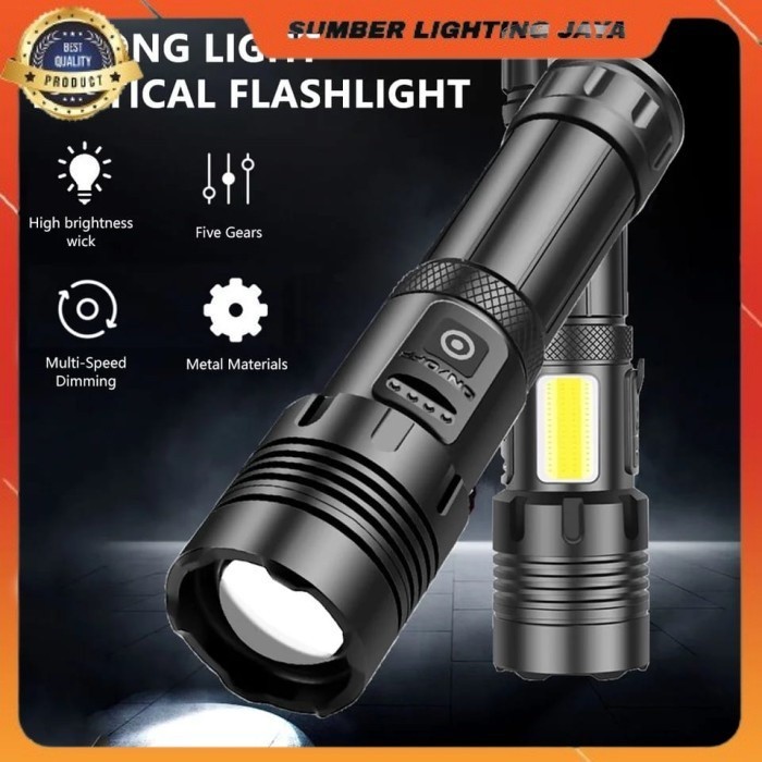 Cod & Ready Stok Senter SWAT Police Murah Terbaik / Senter Led Cas Usb / Senter SWAT