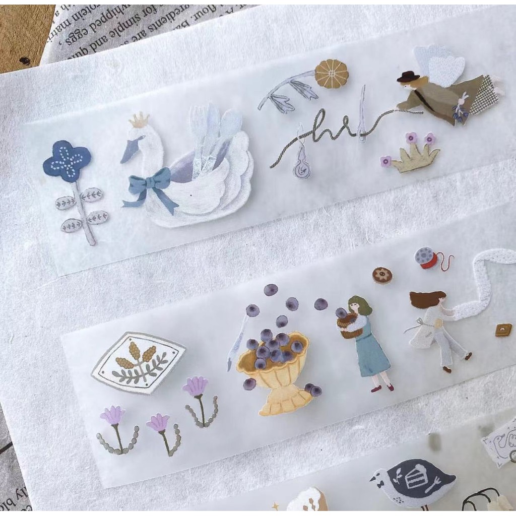 

Ivy Snow Vintage Precious Girl Washi PET Tape for Card Making DIY Scrapbooking Plan Decorative Sticker