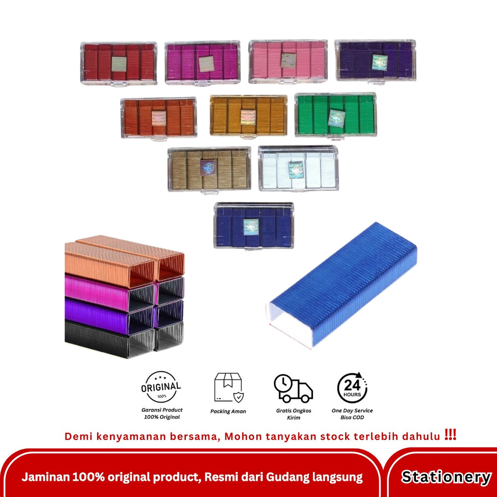 

KANGARO STAPLES WARNA WARNI NO: 10 (WARNA RANDOM)