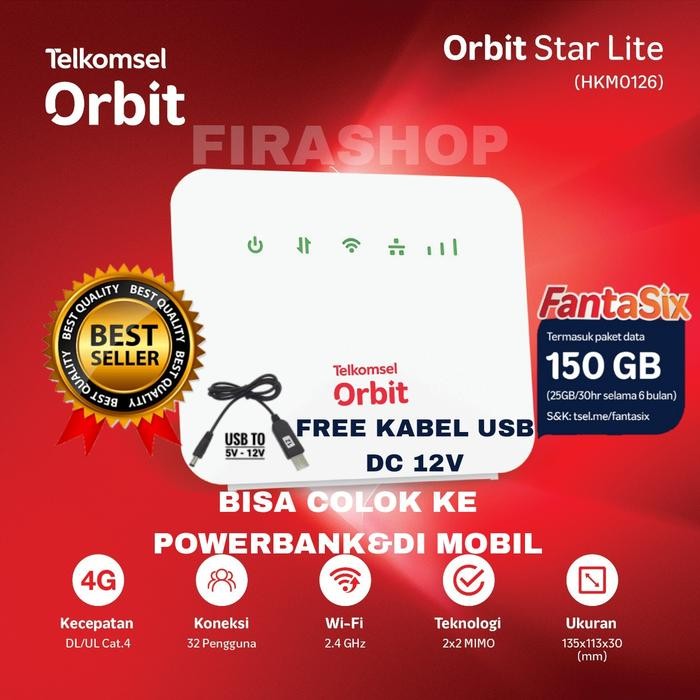 Telkomsel Oit Star Lite Modem WiFi 4G Free 50GB Kuota - Star N1