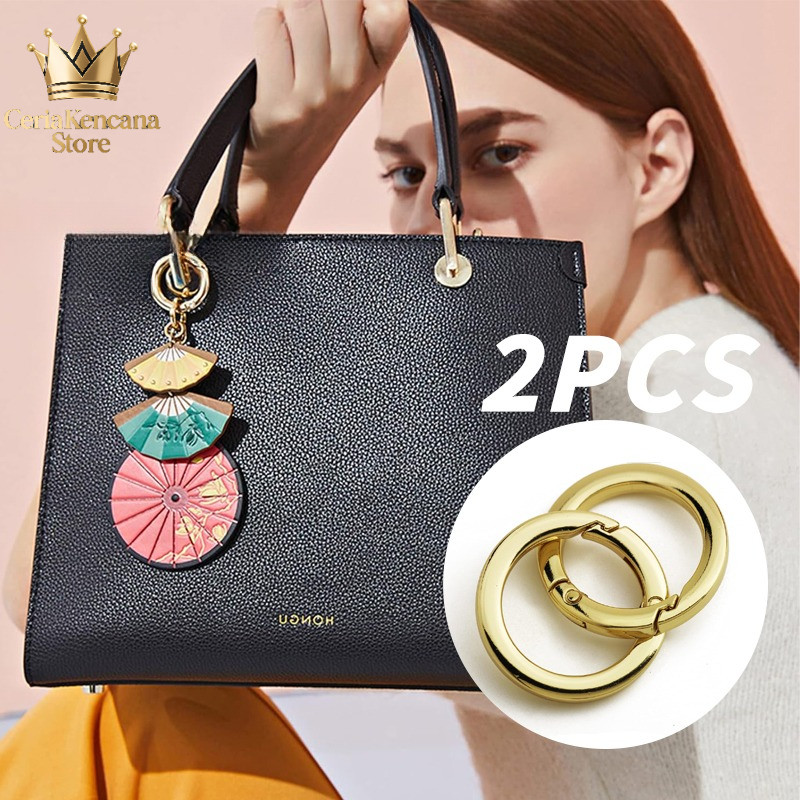 Kaitan Tali Tas Premium Set Pengait Tas Ring O Besi Tebal 25mm x2 untuk Wanita, Pria, Anak-anak