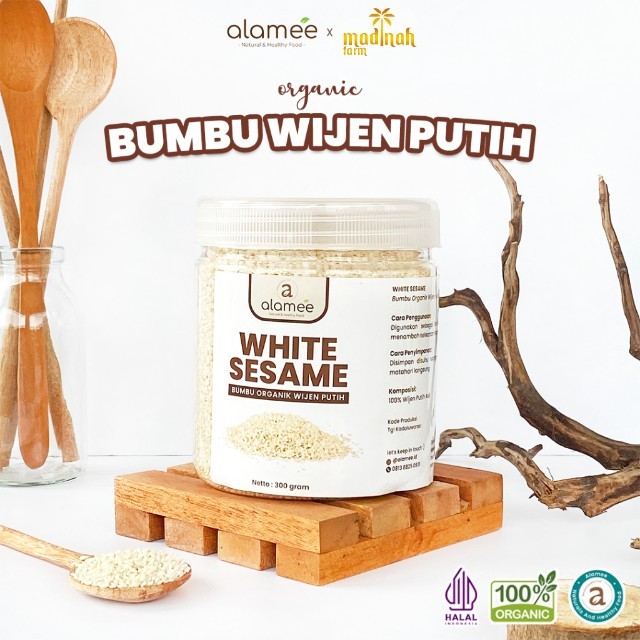 

ALAMEE Wijen Putih White Sesame Seed Seeds Bumbu Masak Dapur masakan Instan Organik Masak Rempah madinah