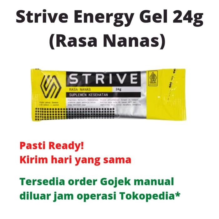 

R S T STRIVE ENERGY GEL 24g NANAS MARKISA MANGGA supplemen tenaga lari sepeda triathlon GU - 1SacNANASNG
