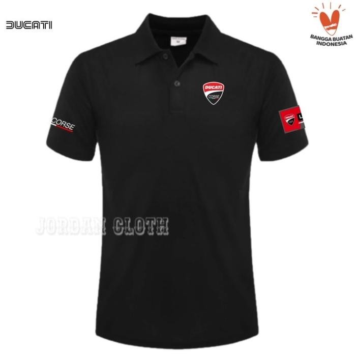 Polo shirt Tshirt Kaos Kerah Ducati Corse Italy Kaos Motor Polo Motor Kaos Ducati Polo Ducati Kaos B