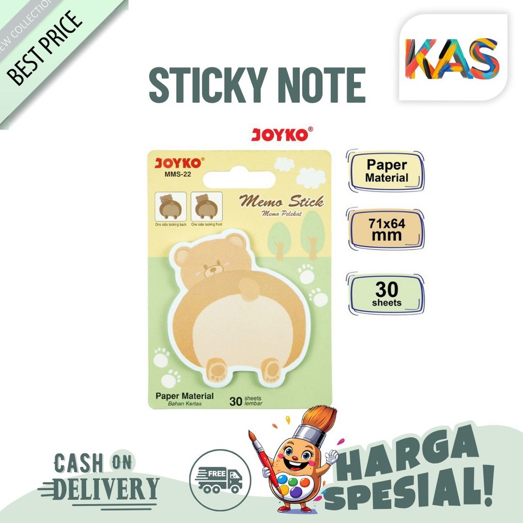 

Sticky Note Joyko Motif Animal MMS 22 – 27 - Satuan