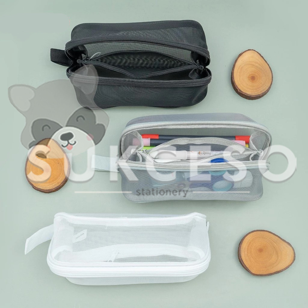 

JOYKO Pencil Case PC-5025 BIG CAPACITY Tempat Pensil Jaring Monochrome