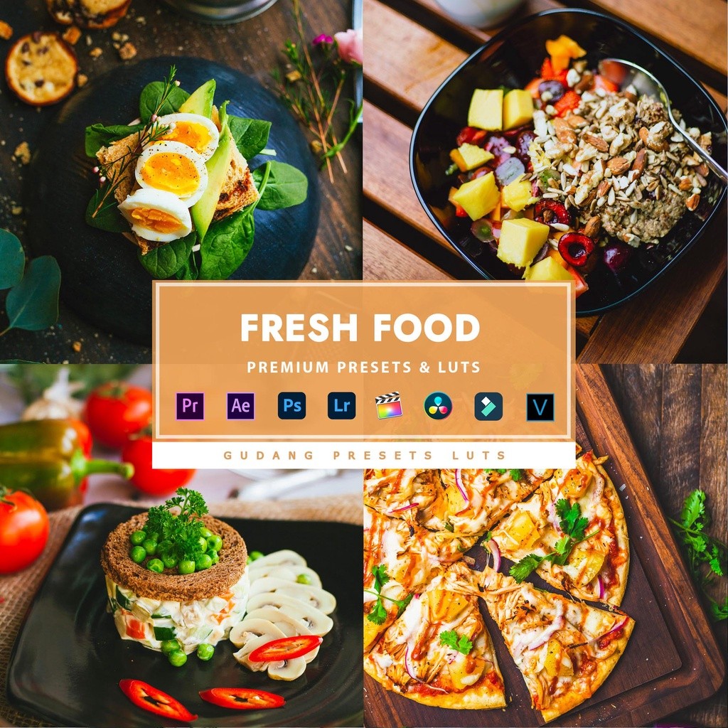[BISA VN] Fresh Food - Premium Preset Lightroom LUTs Android IOS PC Premiere Pro Davinci