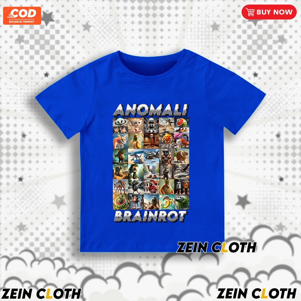 Kaos Baju Anak Anomali Brainrot / Baju Kaos Anak Brainrot Anomali