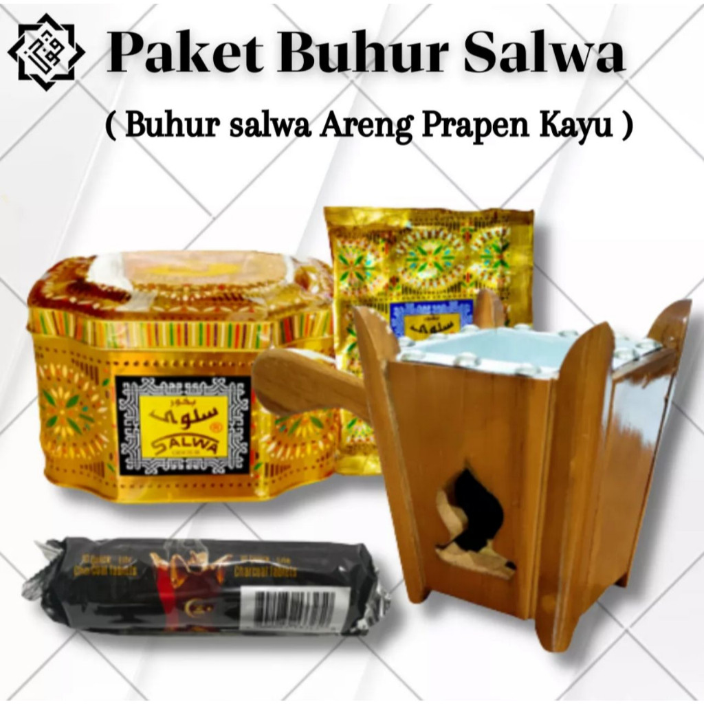 Sepaket Bukhur Buhur Salwa Surrati Saudi Dengan Arang Magic Dan Prapen Kayu Jati