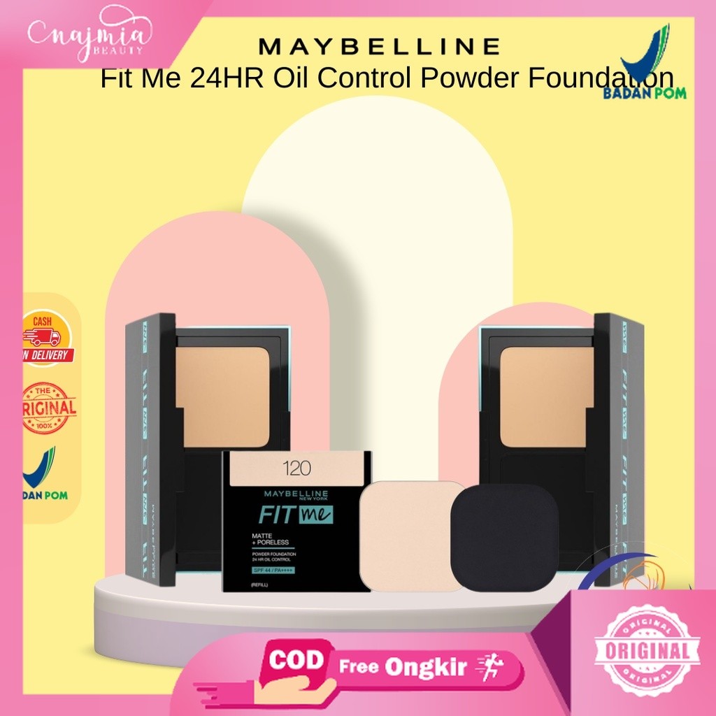Najmia Ofc Maybelline Fit Me 24Hr Oil Control Powder Foundation Bedak Refill