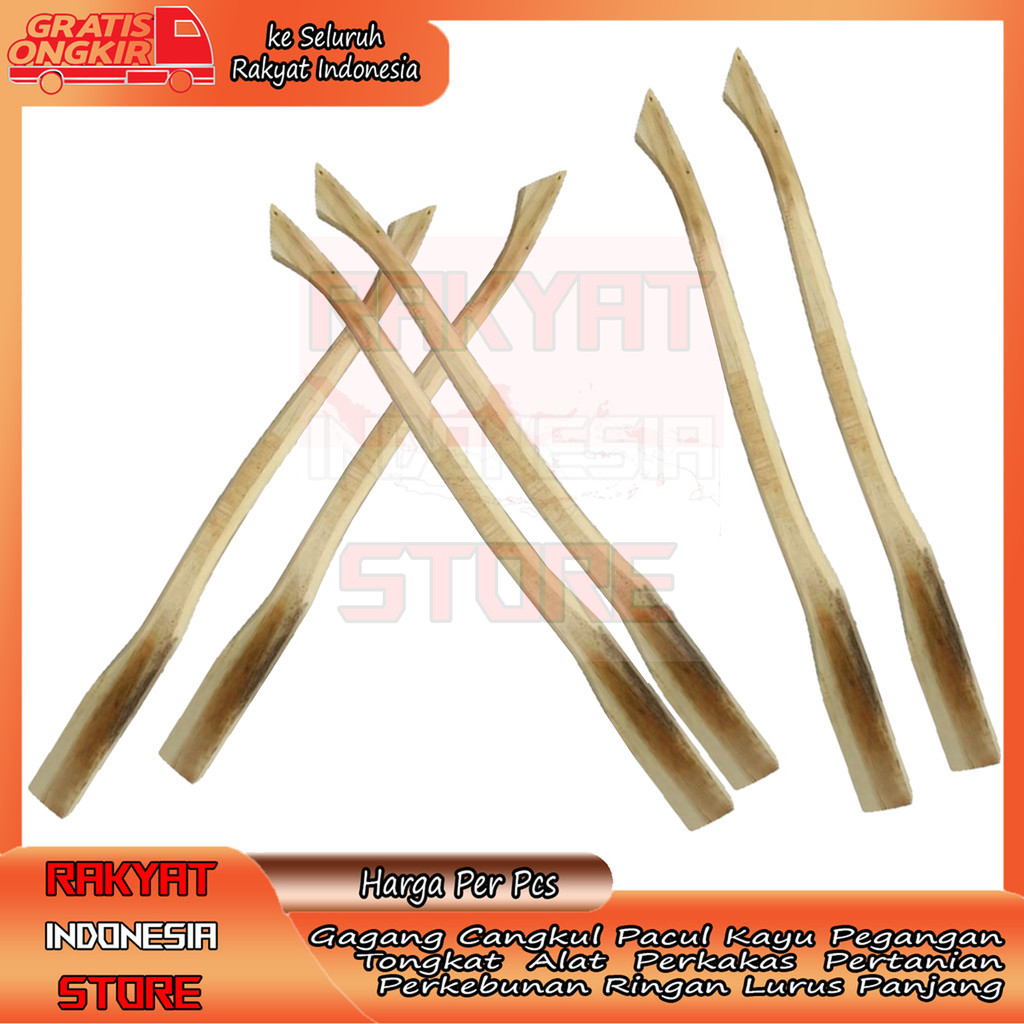 Gagang Cangkul Pacul Kayu Pegangan Tongkat Peralatan Baja Serat Panjang Manual Ladang Tangkai Alat K
