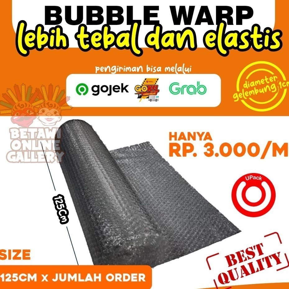 

BUBBLE WRAP METERAN (1,25M x JUMLAH ORDER METER)HITAM PUTIH BUBLE WRAP By Purnama Auto Part