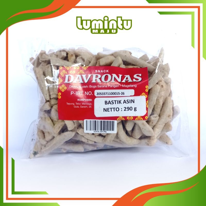 

BASTIK BASREG STIK ASIN GURIH DAVRONAS 290GR / camilan Dan oleh-oleh khas Magelang