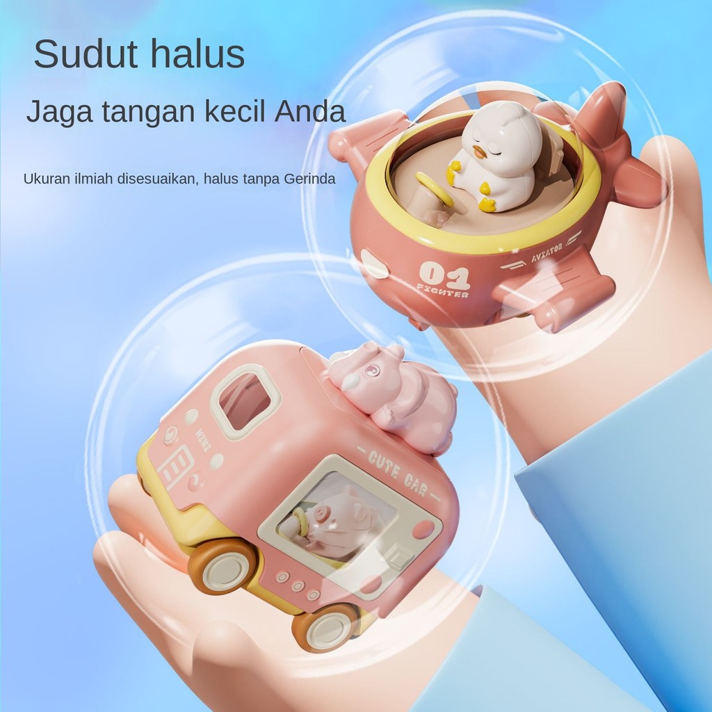 Mainan Mobil Kartun Dorong Anak Inersia Tarik Kembali Bayi Laki-laki Edukasi Mobil Meluncur untuk An