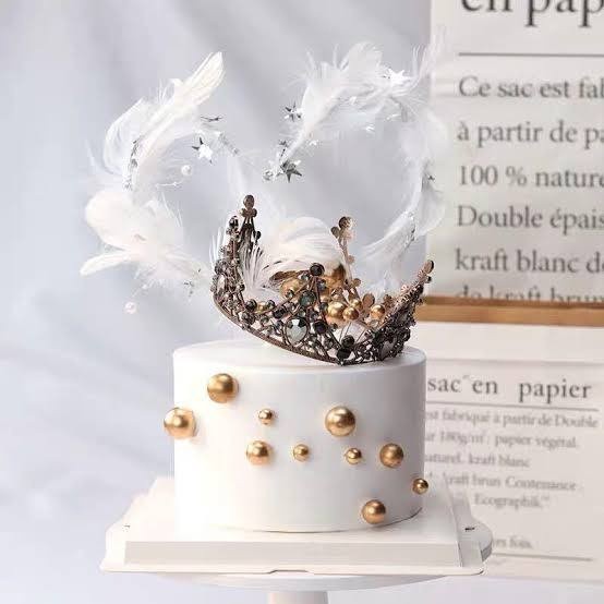 CAKE TOPPER MAHKOTA HITAM CROWN/TOPPER KUE BENTUK MAHKOTA WARNA HITAM DEKORASI KUE