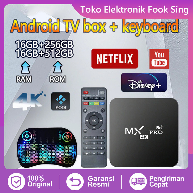 Kotak TV Pintar Baru MXQ-PRO 4K HD Android 10.0 Kotak TV Pintar 2.4 / 5G Dual WIFI Pemutar Media Vid