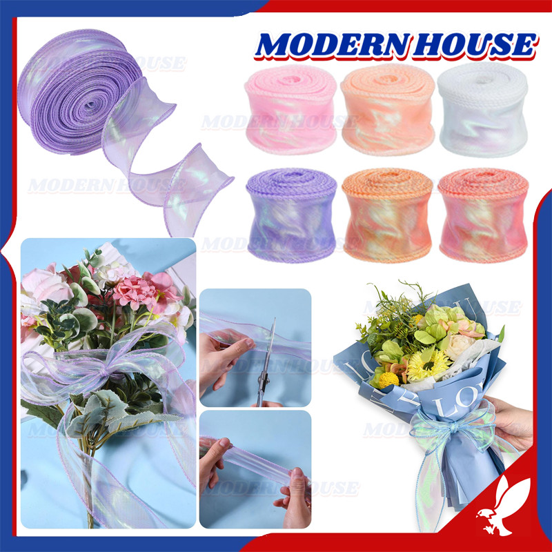 

1 Roll Pita Ribbon Korea Fishtail Wave Gelombang Pita Organza 4*900Cm