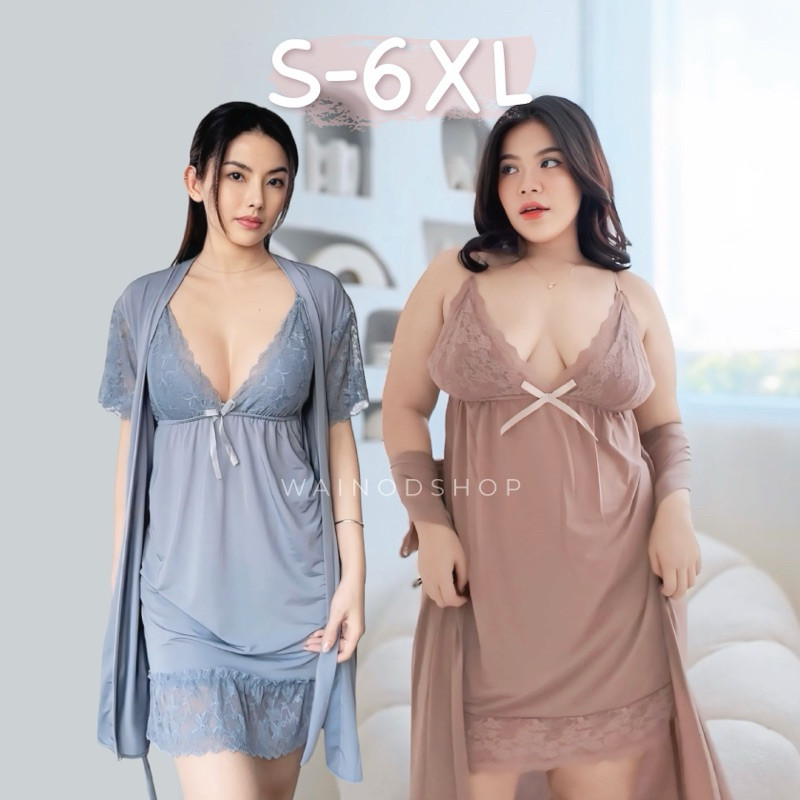 BIANCA S-6XL sexy lingerie dress & kimono - WAINODSHOP