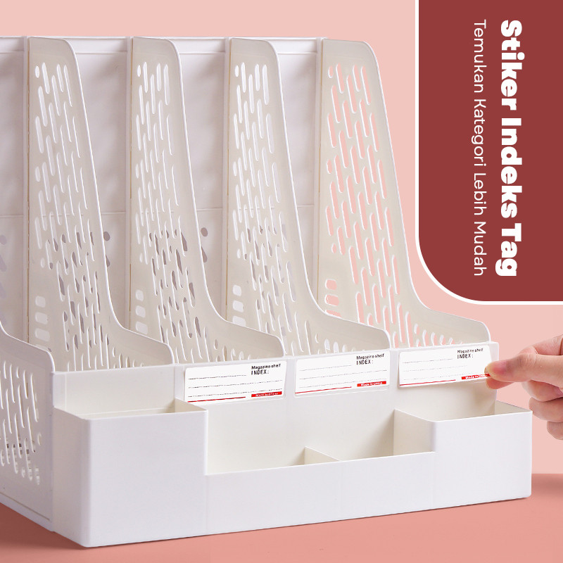 Bara Furni RAK BUKU DESKTOP ORGANIZER - Tempat Penyimpanan Buku & Alat Tulis, Plastik Tebal, Minimal