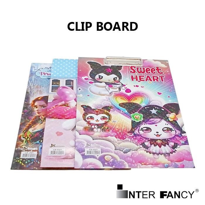 

Clip Board F4 / Folio, Papan Clip, Papan Ujian, Papan Jalan, Papan Alas Menulis Fancy Holo, cocok untuk anak Cewek / Cowok, dengan gambar Karakter, bagian Belakang bisa sebagai Papan Tulis