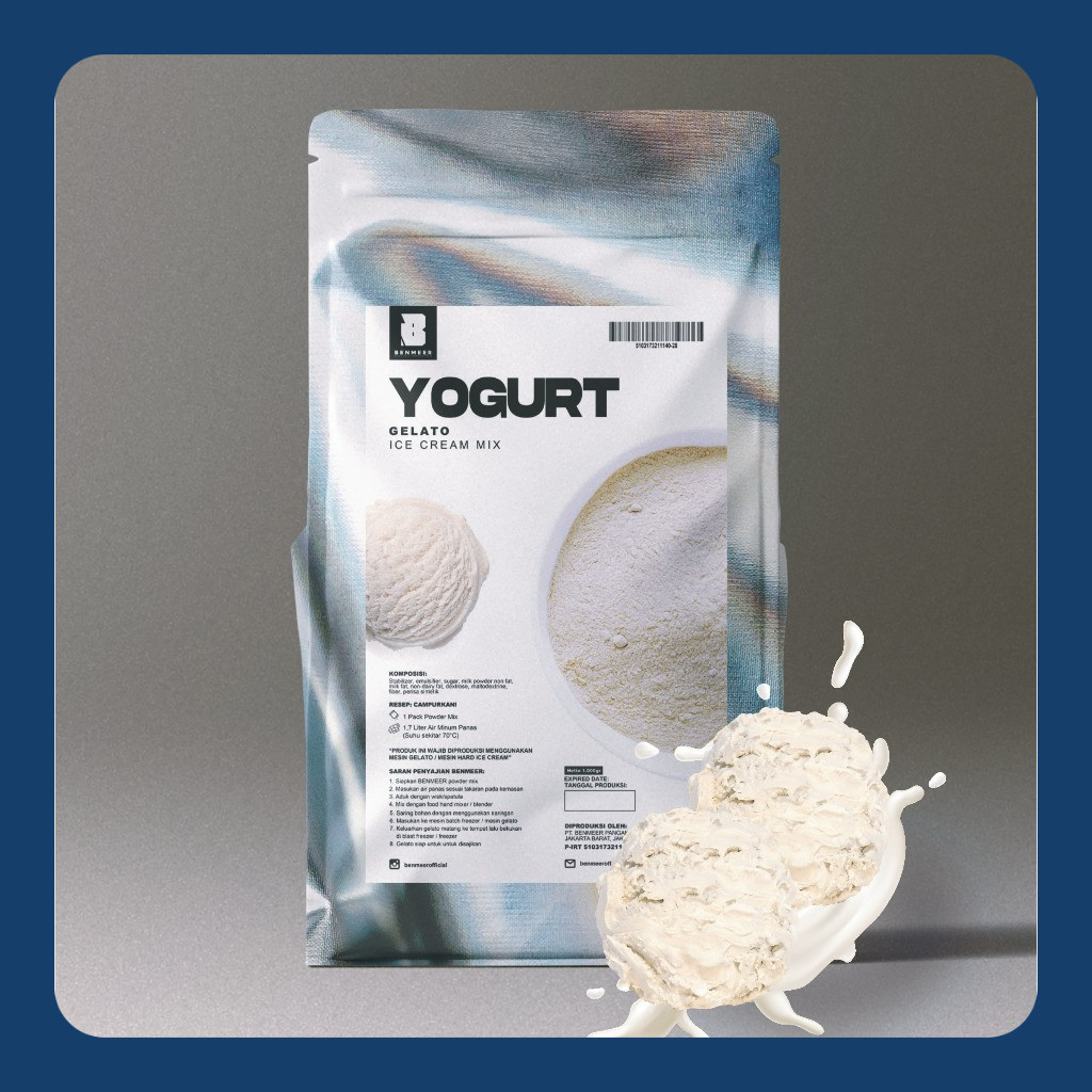 

BENMEER Yogurt Bubuk Powder Gelato dan Hard Ice Cream Italian (Ice Cream Mix Instant)