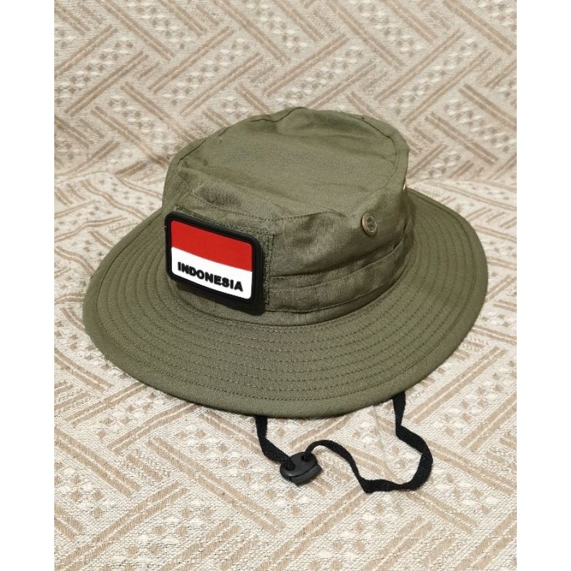 Topi tactical rimba kawat polisi Brimob satpolpp olive hijau Army hitam polos