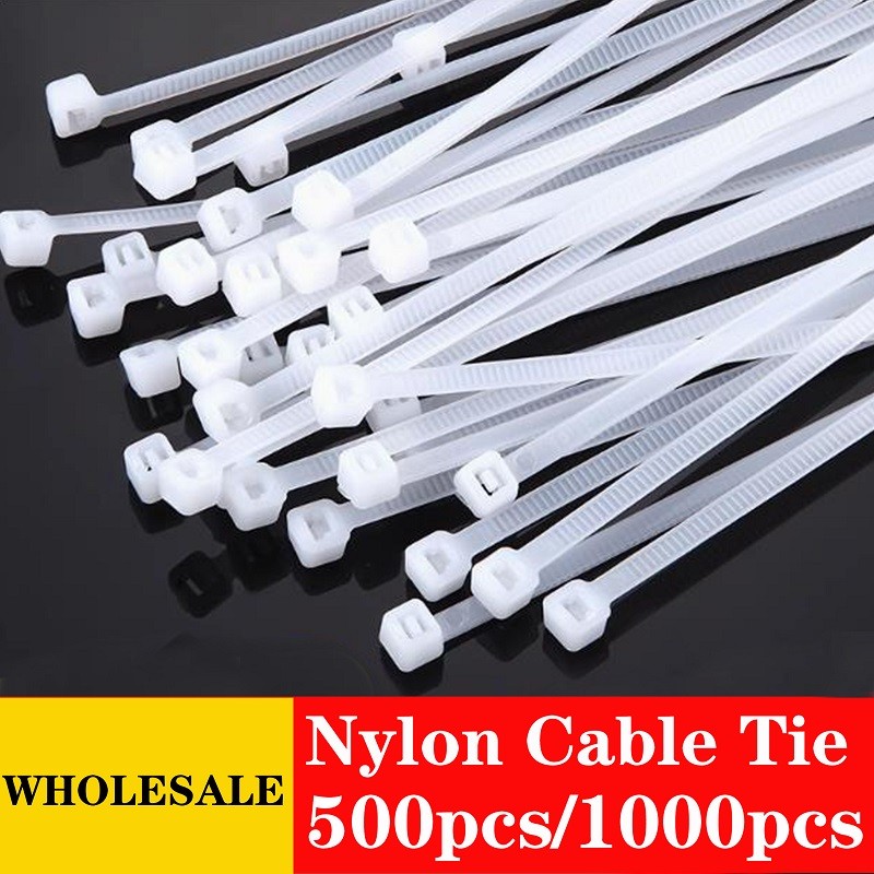 

500/1000PCS Black Self - locking Plastic Nylon Tie with 5x300 4x200 Sizes for Cable Tie Zip Wraps Strap Reusable