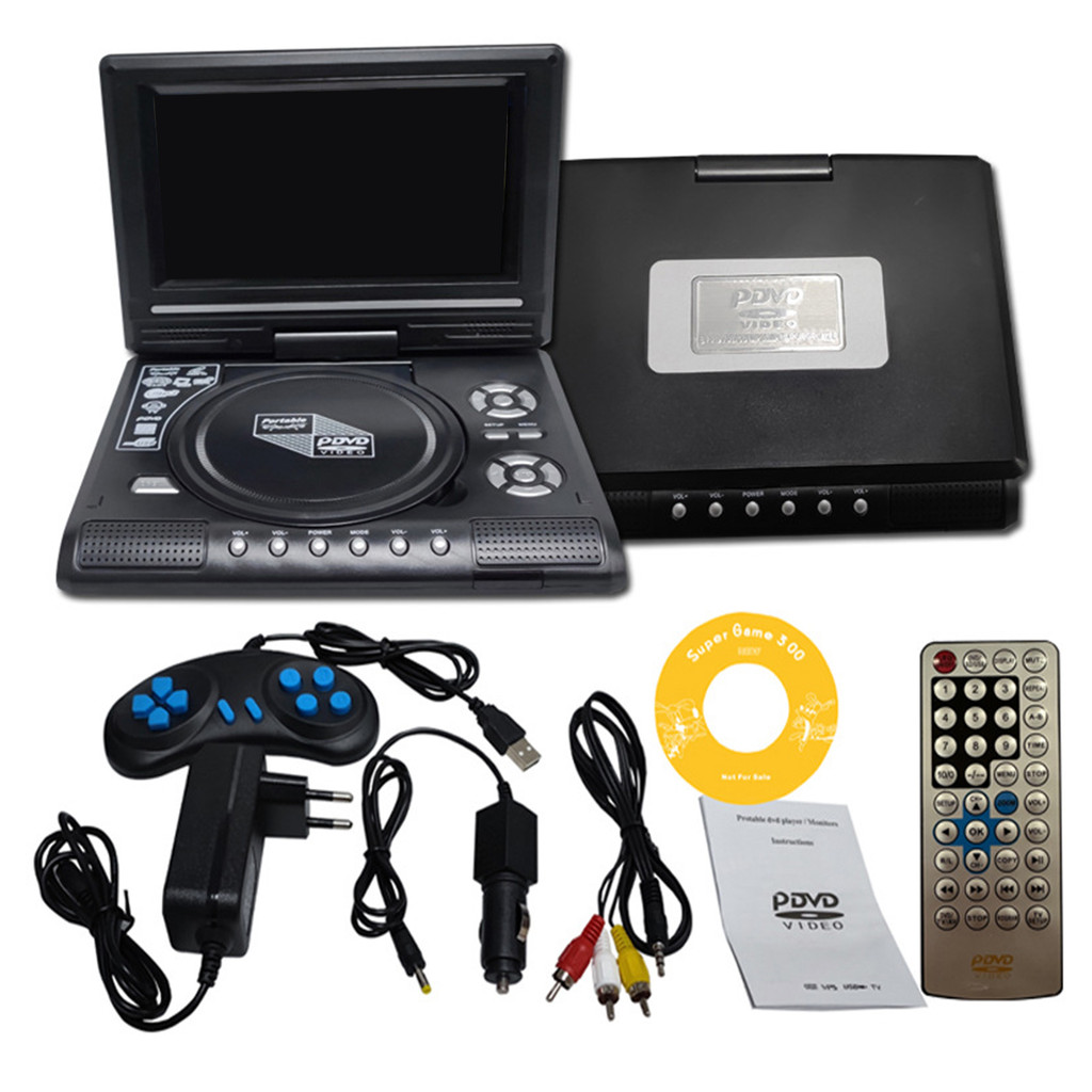 7.8 Inch Portable Home DVD Player VCD CD Game TV Player Built-in Card Reader Swivel Screen Mobile DV