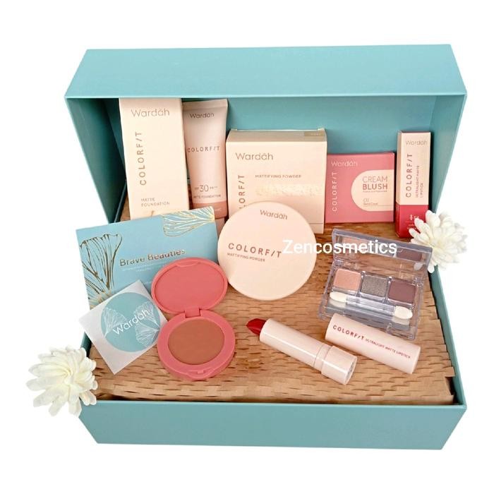 Wardah Colorfit/ Seserahan Wardah/ Paket Hampers Wardah/ Hampers Kosmetik Eyeshadow Fondation Wajah 