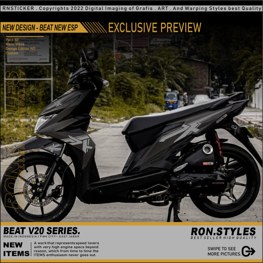 STICKER CUTING STRIPING BEAT NEW ESP 2017-2019 STRIPING BEAT NEW STIKER BEAT NEW ESP BEAT ESP NEW ST