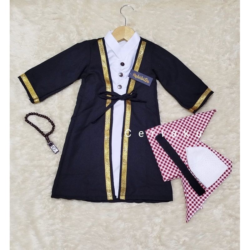 PARXETSHOP  Gamis Koko Bayi Set Outer Raja 0-2 Tahun Gamis Koko Jubah Sultan Arab
