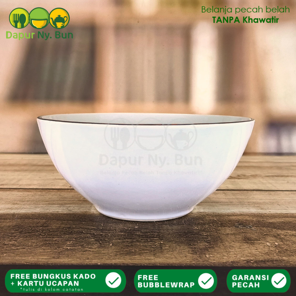 Piring Cekung - Mangkok Keramik SATU LIST Emas - Piring & Mangkok Makan