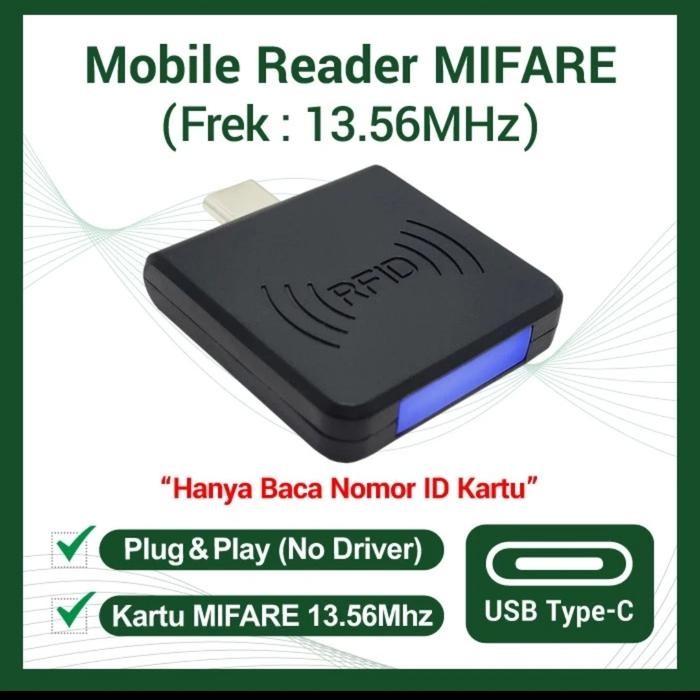 

Reader Mini USB Mifare 13.56Mhz USB to Android Mobile Reader 13.56 Mhz 14443A garansi