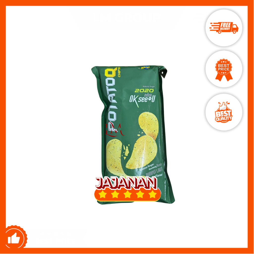 

[SERBA 2000] Potato Q Keripik Kentang Rasa Rumput Laut/Korean BBQ/Sosis Jumbo Meksiko 1 pcs 28gr Jajanan Termurah