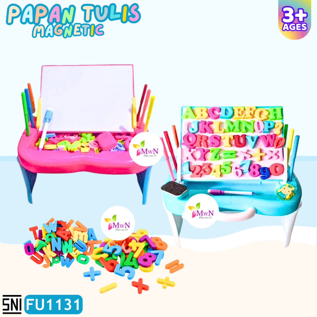 MWN Mainan Papan Tulis Magnetic Drawing Board Meja Belajar Anak FU1131