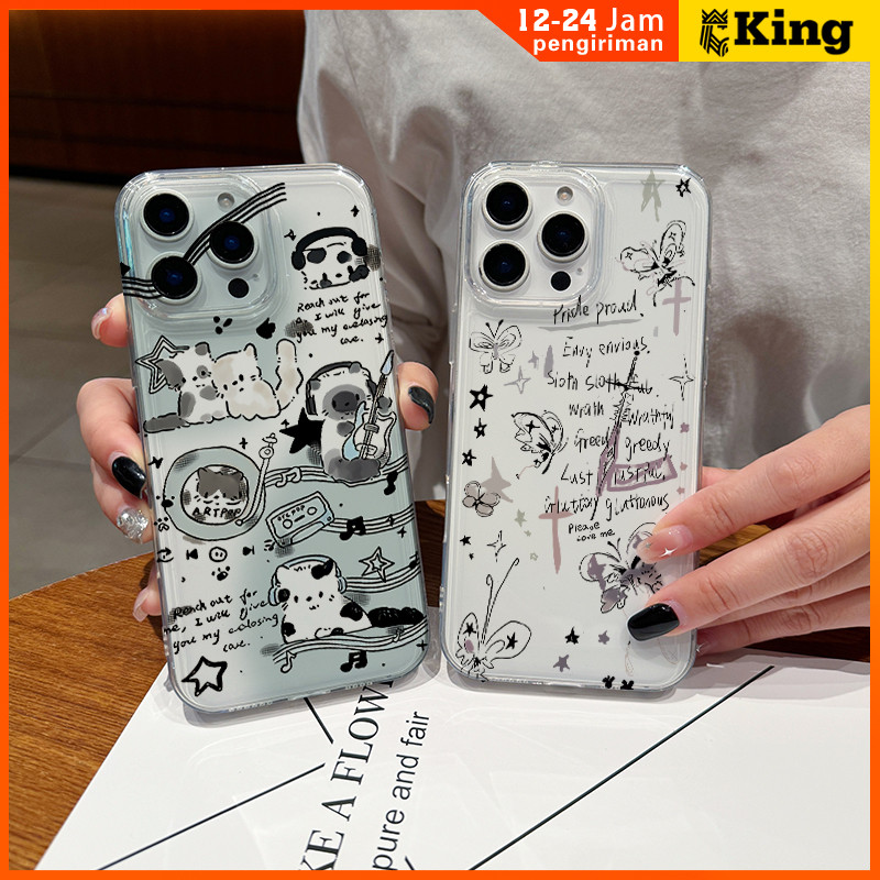 Untuk iPhone 16 Pro Case 11 12 13 14 15pro Max Undian yang diisi dengan kupu -kupu casing Cocok untu