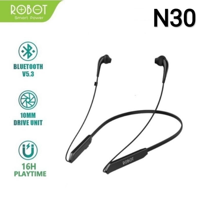 Earphone Sport Robot N30 Bluetooth - Robot N30 Headset Neckband Spirit