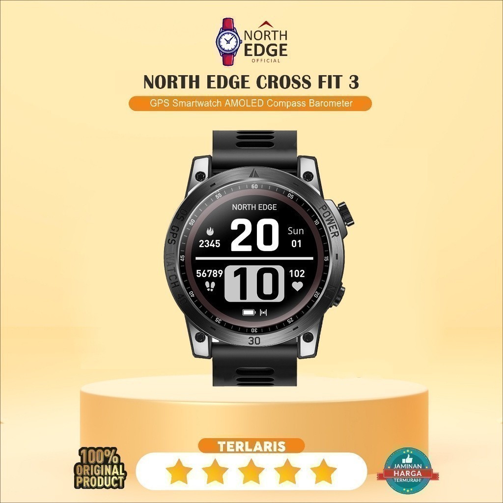 NORTH EDGE CROSS FIT 3 GPS Smartwatch AMOLED Compass Barometer