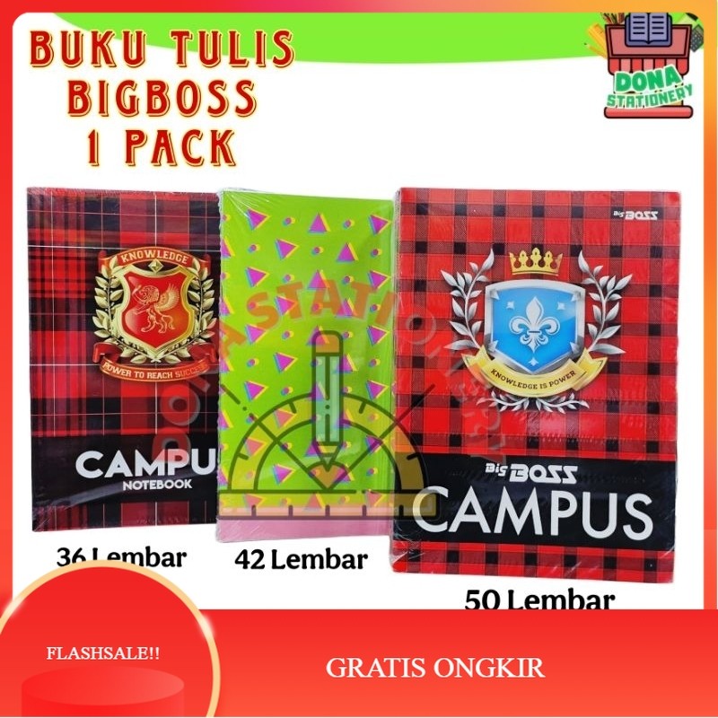 

【AGNES_ID】DISKON!! [ PACK ] Buku Tulis BIG BOSS CAMPUS 50 LEMBAR | 36 LEMBAR | 42 LEMBAR | Buku TULIS BIGBOSS