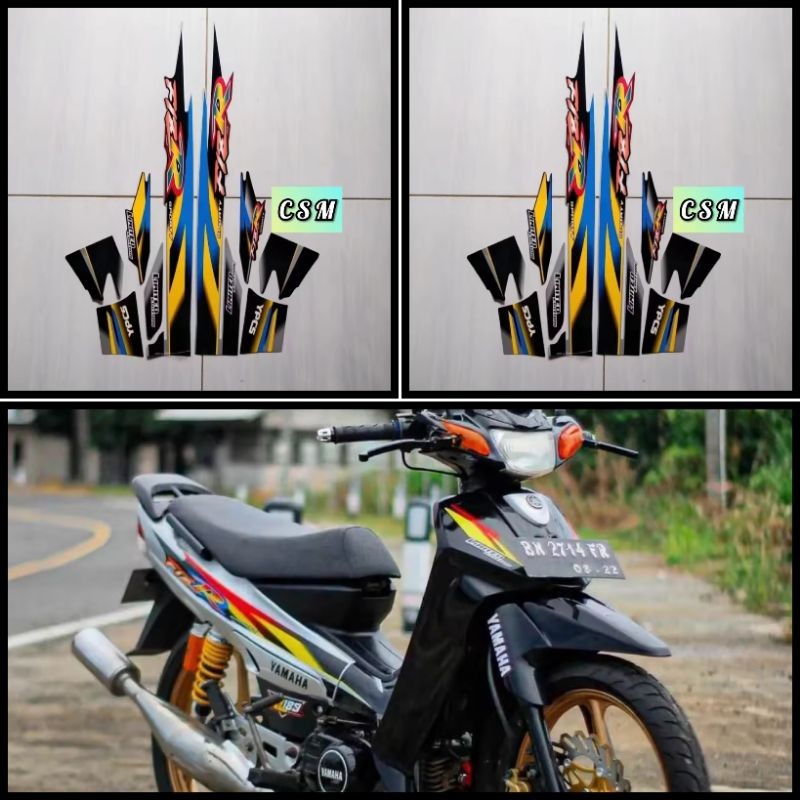 STIKER STRIPING LIS LES POLET PLAT PLISIR BODY MOTOR YAMAHA F1ZR FIZR LE LIMITED EDITION HITAM SILVE