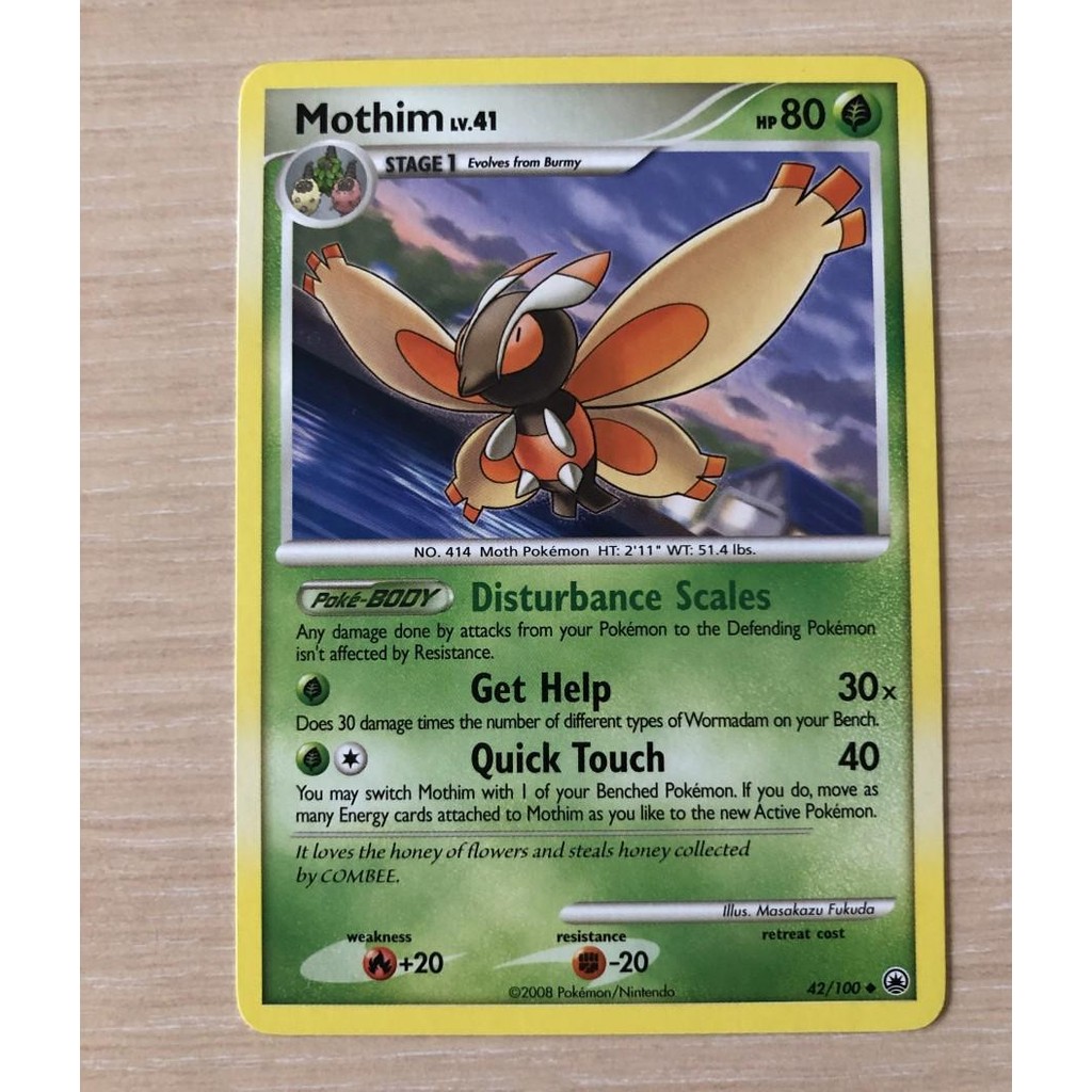 Mothim 42/100 Uncommon Pokemon TCG Card Venusaur Charizard Blastoise