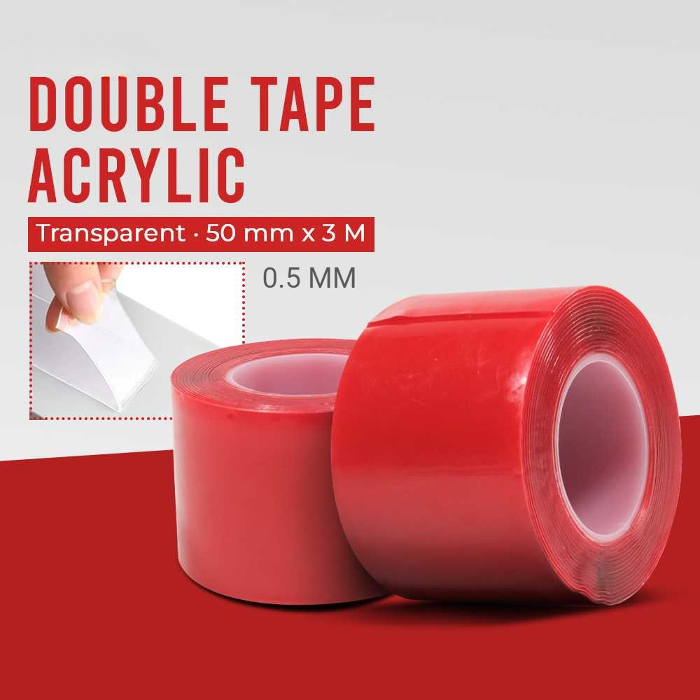

Double Tape Bening Transparan Acrylic Super Kuat Tanpa Bekas Solatip Isolasi Dobel Sisi - OR